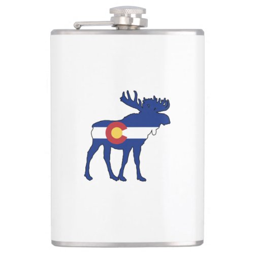 Colorado Flag Moose Flask