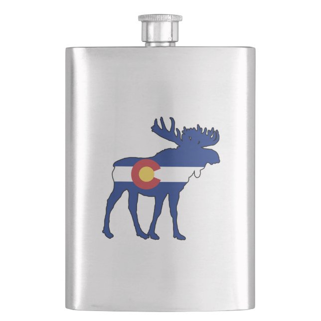 Colorado Flag Moose Flask (Front)
