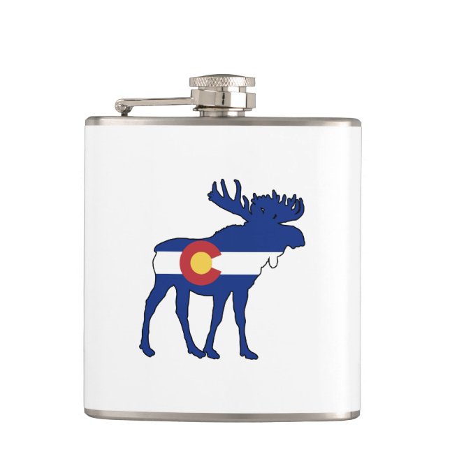 Colorado Flag Moose Flask (Front)
