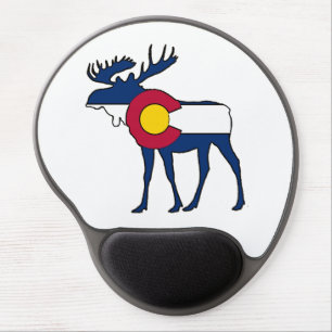 Colorado flag moose gel mousepad