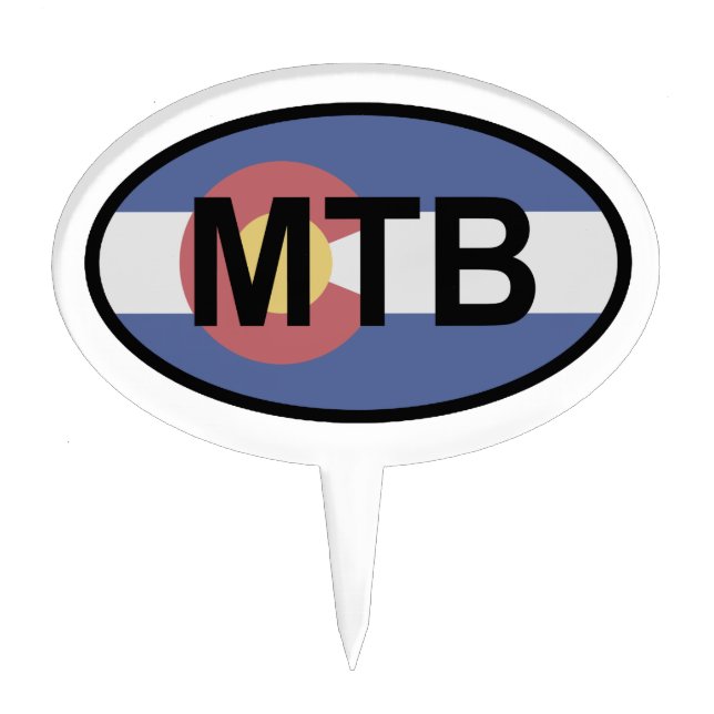 Colorado Flag Mountain Bike Cake Topper (Front)