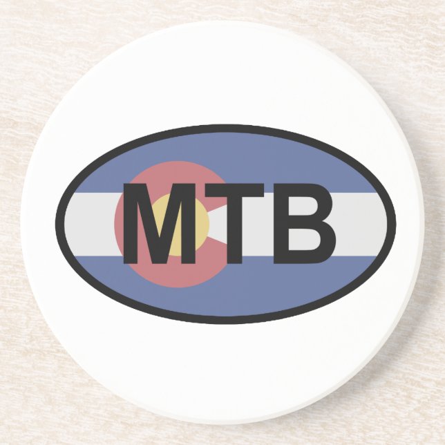 Colorado Flag Mountain Bike Coaster (Front)