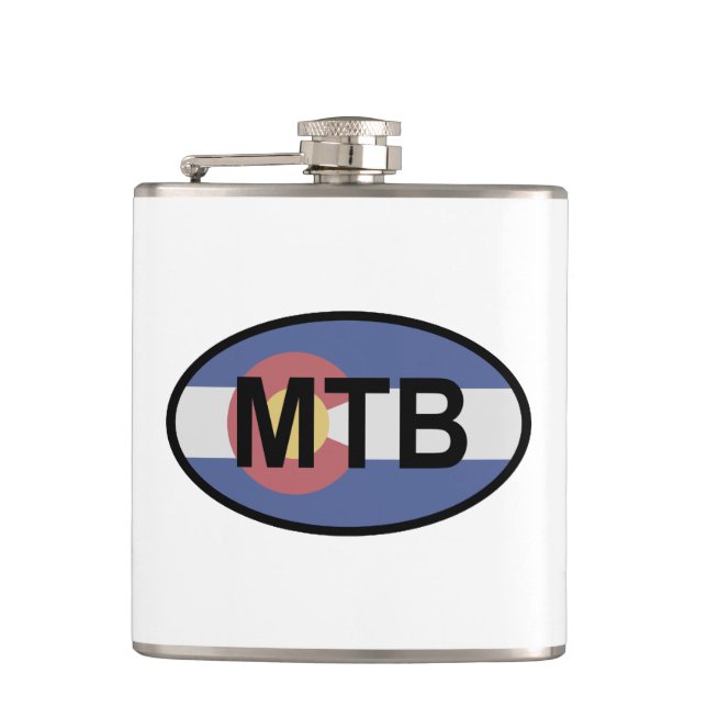 Colorado Flag Mountain Bike Flask (Front)