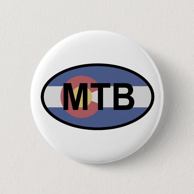 Colorado Flag Mountain Bike Pinback Button (Front)