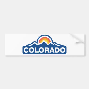 Colorado Flag Mountain Bumper Sticker