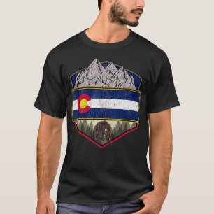 Colorado Flag Mountain Hiking  T-Shirt