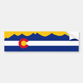 Colorado Flag & Mountain Range Bumper Sticker