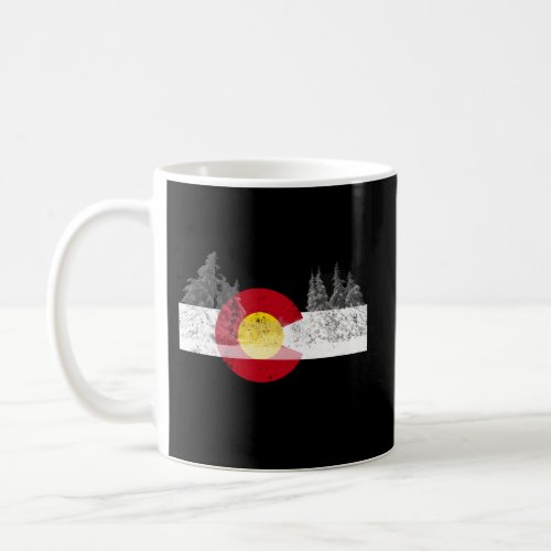 Colorado Flag Mountain Ski Trees Outdoor Coffee Mug