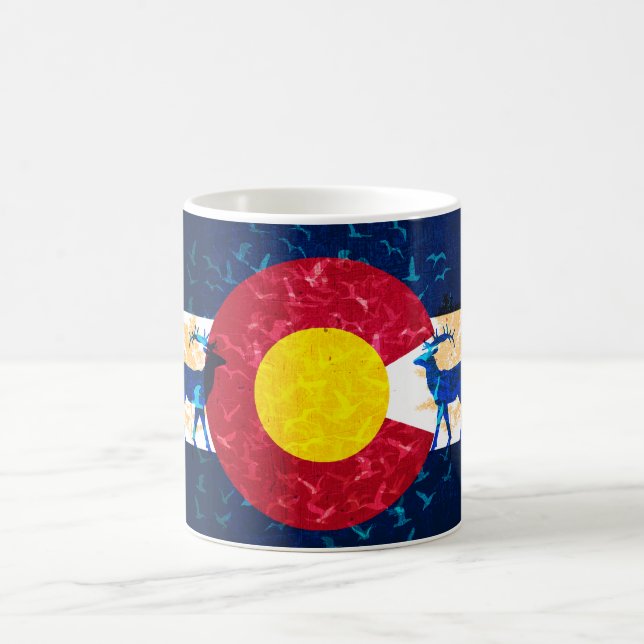 Colorado flag nature scene coffee mug cup (Center)