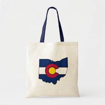 Colorado Flag Ohio Outline Tote Bag by ColoradoCreativity at Zazzle