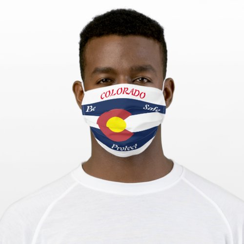 Colorado Flag on White Adult Cloth Face Mask