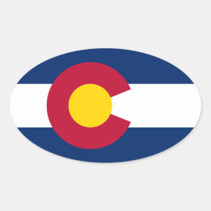 Colorado Flag Oval Sticker