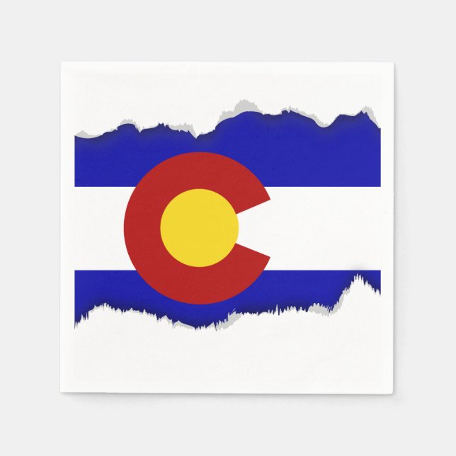 Colorado flag paper napkins (Front)