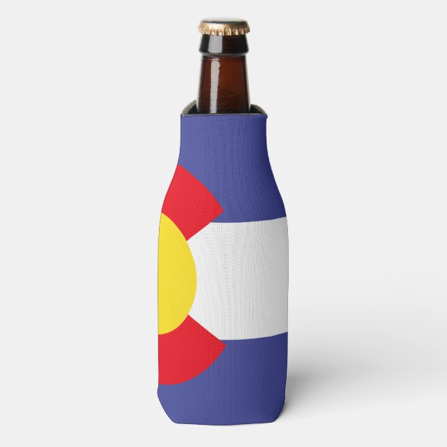 COLORADO Flag Pattern -.png Bottle Cooler (Bottle Front)