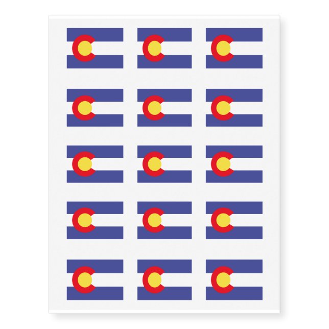 COLORADO Flag Pattern -.png Temporary Tattoos (Front)
