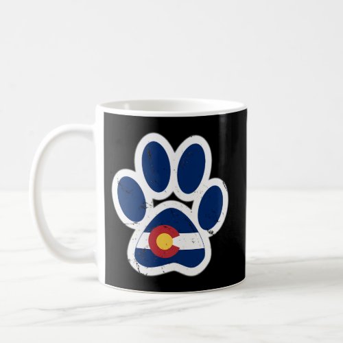 Colorado Flag Paw Print Coffee Mug