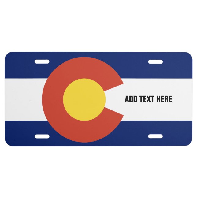 Colorado Flag  Personalized  License Plate (Front)