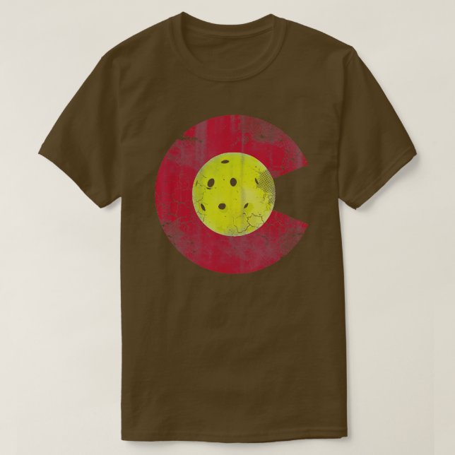 Colorado Flag Pickleball Player Team Men Women T-Shirt (Design Front)