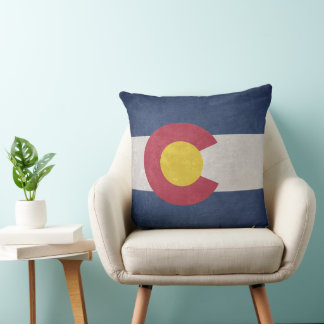 Colorado Flag Pillow in muted colors