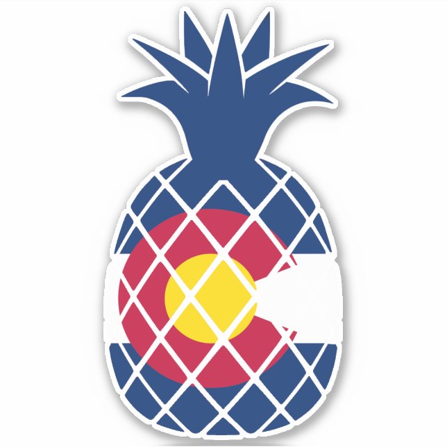 Colorado Flag Pineapple Sticker (Front)