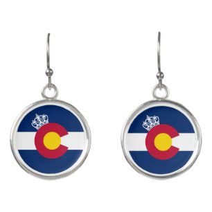 Colorado flag princess drop hanging earrings