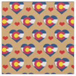 Colorado Flag &amp; Red Heart fashion Fabric / USA