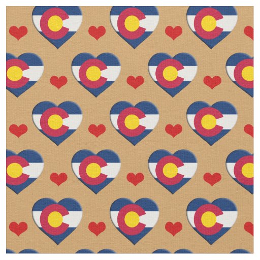 Colorado Flag & Red Heart fashion Fabric / USA