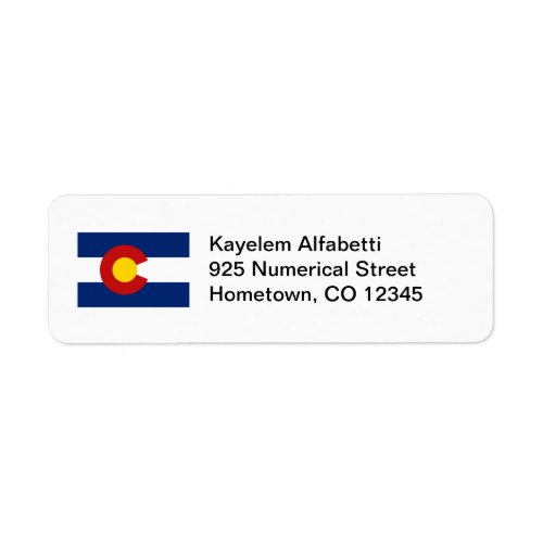 Colorado Flag Return Address Label
