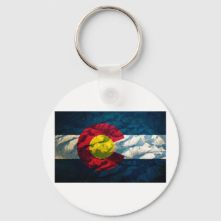 Colorado flag Rock Mountains Keychain