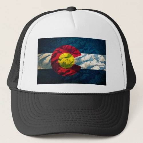 Colorado flag Rock Mountains Trucker Hat