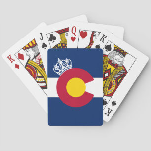 Colorado flag royal crown playing cards