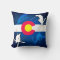 Colorado flag ski grunge square pillow
