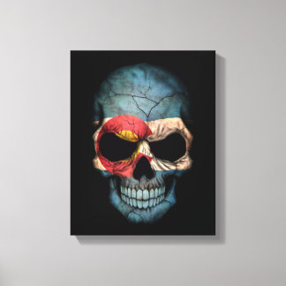 Colorado Flag Skull on Black Canvas Print