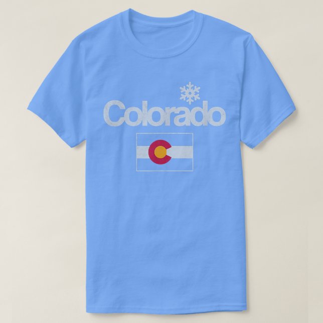 Colorado Flag Snow  T-Shirt (Design Front)