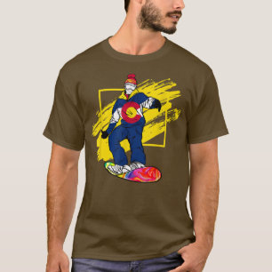 Colorado Flag Snowboarding Snowboarders  T-Shirt