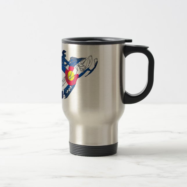 Colorado flag snowmobile travel mug (Right)