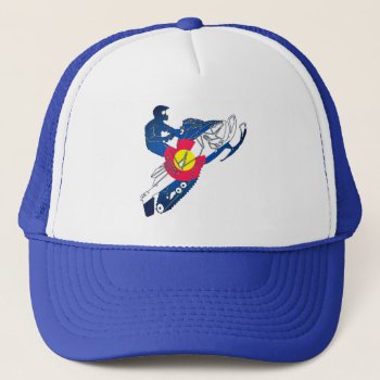 Colorado Flag Snowmobile Trucker Hat by ColoradoCreativity at Zazzle