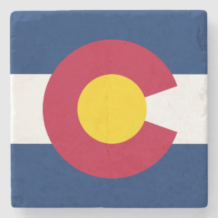 Colorado Flag Stone Coaster