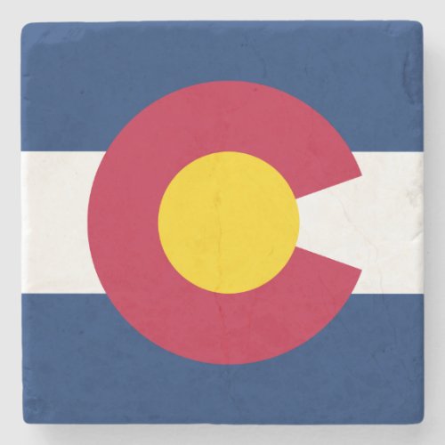 Colorado Flag Stone Coaster