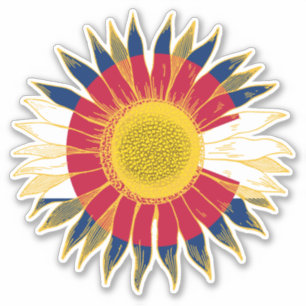Colorado Flag Sunflower Sticker