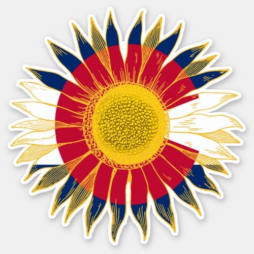 Colorado Flag Sunflower Sticker