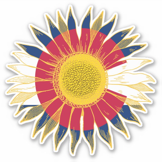 Colorado Flag Sunflower Sticker (Front)
