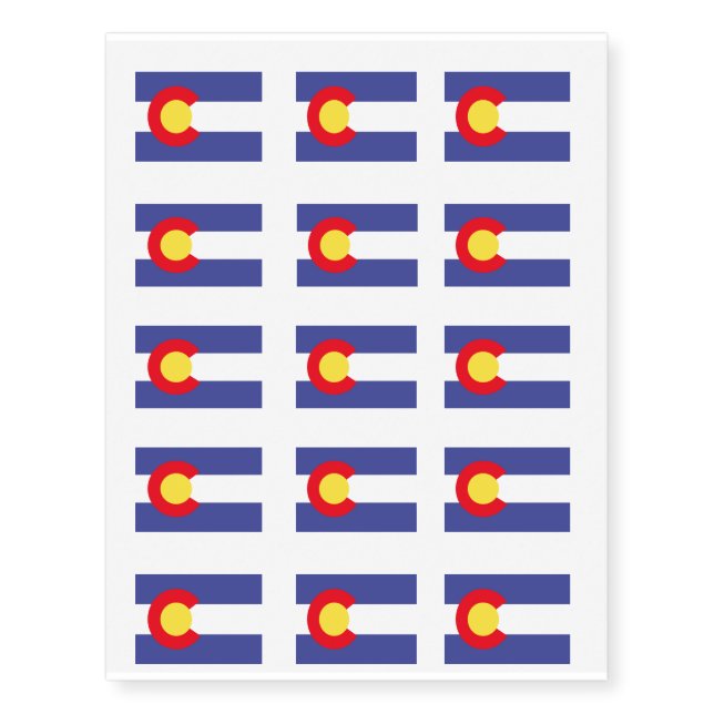 Colorado Flag Temporary Tattoos (Front)