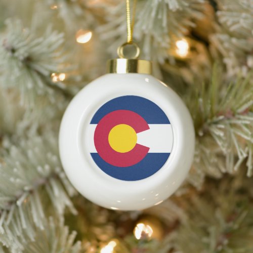 Colorado Flag The Centennial State Coloradans Ceramic Ball Christmas Ornament