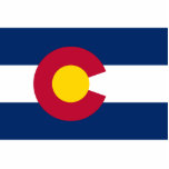 Colorado Flag, The Centennial State, Coloradans Cutout<br><div class="desc">The colors in Colorado's flag represent the environmental features of the state. White symbolizes the snow on her mountains,  gold acknowledges the abundant Colorado sunshine,  red represents Colorado's red soil,  and blue is a symbol of her clear blue skies. "this image is Public Domain"</div>