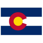 Colorado Flag, The Centennial State, Coloradans Cutout<br><div class="desc">The colors in Colorado's flag represent the environmental features of the state. White symbolizes the snow on her mountains,  gold acknowledges the abundant Colorado sunshine,  red represents Colorado's red soil,  and blue is a symbol of her clear blue skies. "this image is Public Domain"</div>