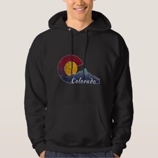 Colorado Flag Themed Mountain Scenery Colorado Hoodie