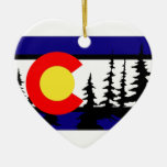 Colorado Flag Tree Silhouette Ceramic Ornament at Zazzle