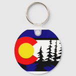 Colorado Flag Tree Silhouette Keychain at Zazzle