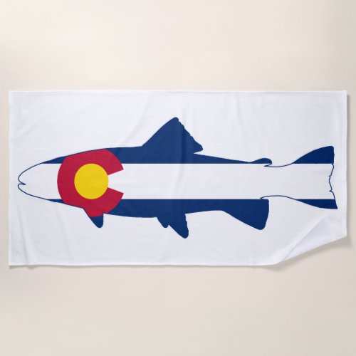 Colorado Flag Trout Fish Beach Towel